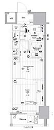 プレミアムキューブ亀戸 1DKの間取図画像