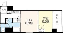 Legabene八丁堀 1LDKの間取図画像