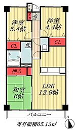 グレースコート志村 3LDKの間取図画像