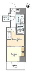 グランカーサ日本橋馬喰町 1DKの間取図画像