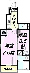 ラフレシールあきる野 1SKの間取図画像