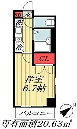 IMPROVE西船橋 1Kの間取図画像