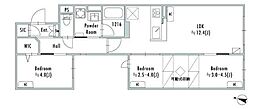 中野区鷺宮3丁目マンション 3LDKの間取図画像