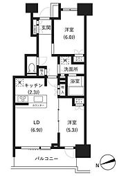 イプセ府中 2LDKの間取図画像