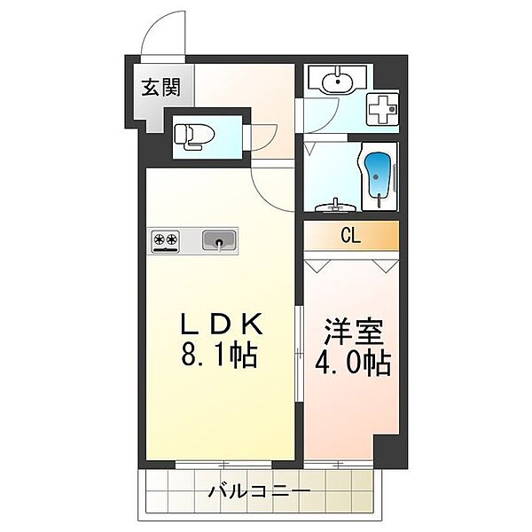 アクセルカクエイ ｜大阪府大阪市住吉区清水丘３丁目(賃貸マンション1LDK・4階・32.10㎡)の写真 その2