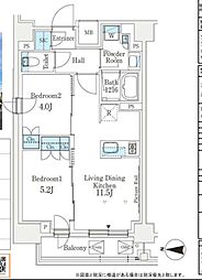 J.GRANCourt品川西大井EAST 2LDKの間取図画像
