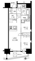 LeJADE松戸 2LDKの間取図画像