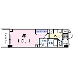 グリーンフィールドH 1Kの間取図画像