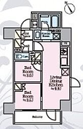 リビオメゾン浅草橋 2LDKの間取図画像