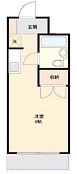 リエス高尾 ワンルームの間取図画像