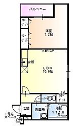 ソプラリア1番館 1LDKの間取図画像
