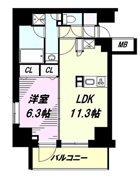 東京都八王子市新町(賃貸マンション1LDK・3階・41.50㎡)の写真 その2