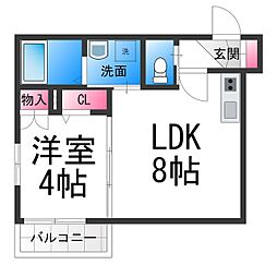 Faseciakanoa 1LDKの間取図画像