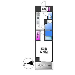 ヒルズパークサイド 1Kの間取図画像
