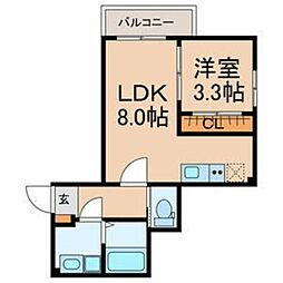 仮称花見川区検見川町2丁目 3階1LDKの間取り