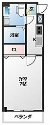シャルムMK 1Kの間取図画像