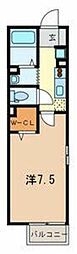フィオーレ 1Kの間取図画像