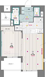 ドゥーエ月島 2階1LDKの間取り