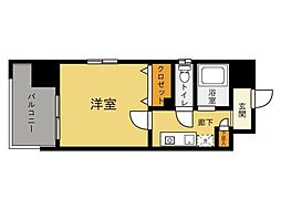 アーバン遊大橋 1Kの間取図画像