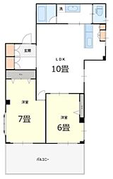 長江ビル 2LDKの間取図画像