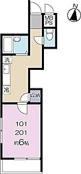 ヴィラクレール 1Kの間取図画像