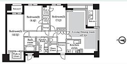 グレンパーク駒場WEST 3LDKの間取図画像