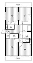 アーバンR石原町 3DKの間取図画像