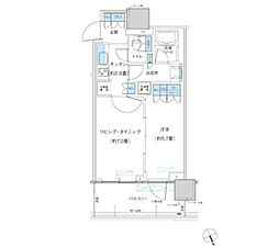 パークシティ柏の葉キャンパスザ・ゲートタワーウエスト 1DKの間取図画像