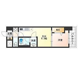 Alivis九条 1DKの間取図画像