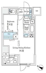 渋谷区東3丁目マンション 1LDKの間取図画像