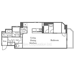ドゥーエ参宮橋 1LDKの間取図画像