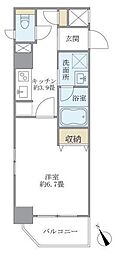 クロスポイント赤羽 1Kの間取図画像
