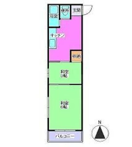 エクセレント櫛原 201｜福岡県久留米市東櫛原町(賃貸マンション2DK・2階・30.00㎡)の写真 その2