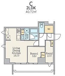 Garden Xavis不動前 2LDKの間取図画像