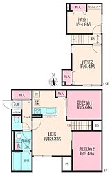 吉川市美南5丁目アパート 2LDKの間取図画像