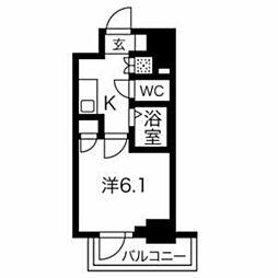 スパシエアルテシモベッタ 1Kの間取図画像