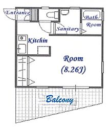 ラフォーレゆめが丘B 1Kの間取図画像