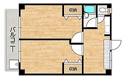 ジェミニ春日原 2DKの間取図画像