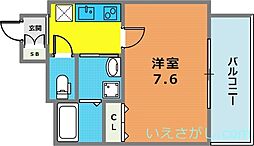 アドバンス神戸アルティス 3階1Kの間取り
