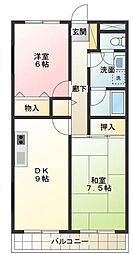 ルミエール・テルメ 3階2LDKの間取り