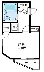 あすかレジデンス大山 1Kの間取図画像