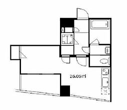 カメリア広尾 ワンルームの間取図画像
