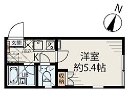 ウィンガーデン川和町A 1Kの間取図画像