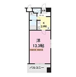 リベルテ白鳥 1Kの間取図画像