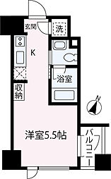 Ｌｉｕｌｕ　Ｈａｌｅ 7階ワンルームの間取り