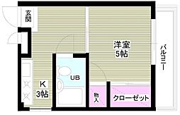 サニーハイツ藤沢 1Kの間取図画像