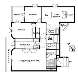 ファミリオン元麻布 3LDKの間取図画像