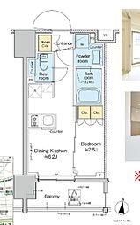 プラウドフラット亀戸ステーションPLACE 1DKの間取図画像