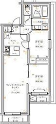 ベルシードステアー東十条駅前 2LDKの間取図画像