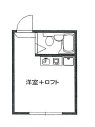 アーバンプレイス丸山II 2階ワンルームの間取り